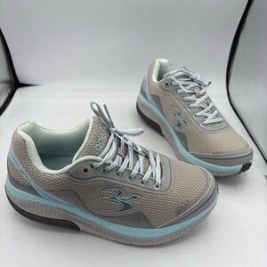 Gravity Defyer Shoes Womens Size 10.5 Gdefy Walk Sneaker Gray Teal Blue Correcti